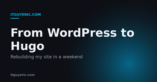From WordPress to Hugo — rebuilding my site in a weekend